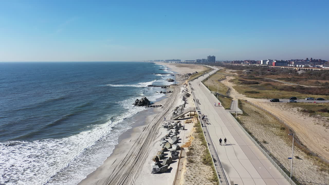 Ilmakuva rannasta Far Rockawayssa, New Yorkissa.