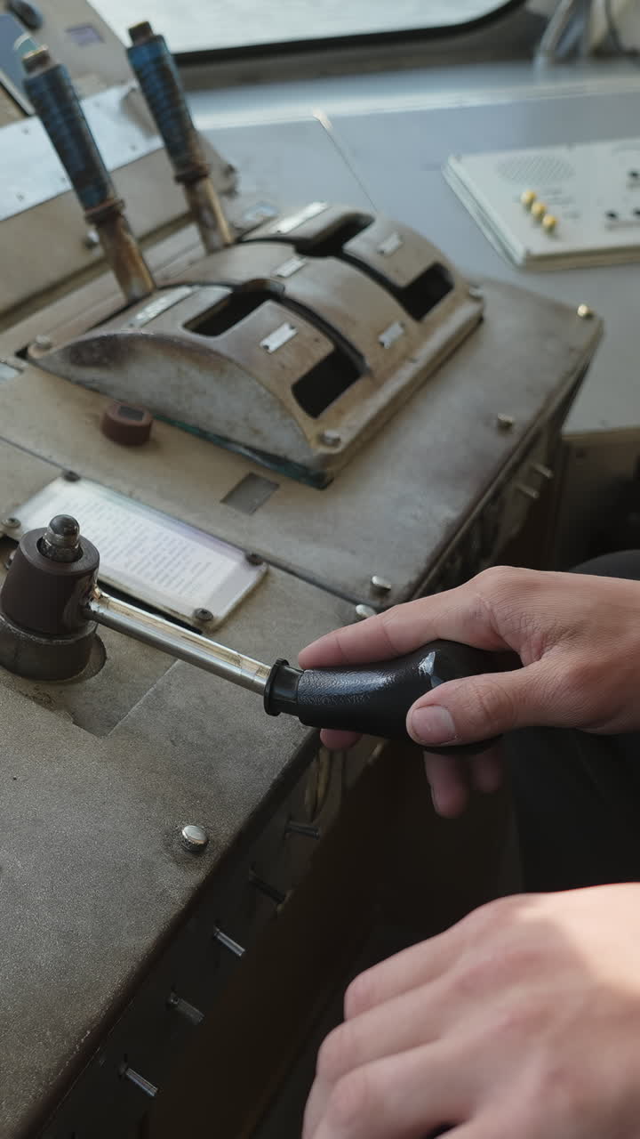 Train control panel with hand operating lever