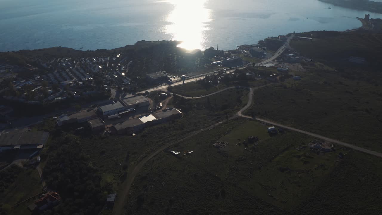 Aerial View Of Kara Tepe Refugee Camp In Lesbos Island, Greece On A Hot Sunny Morning - aerial drone