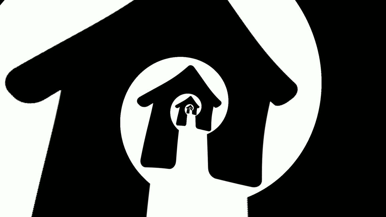 patrón de casa repetitivo negro - blanco