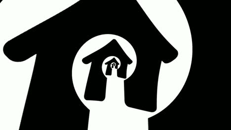 black - white repetitive house pattern