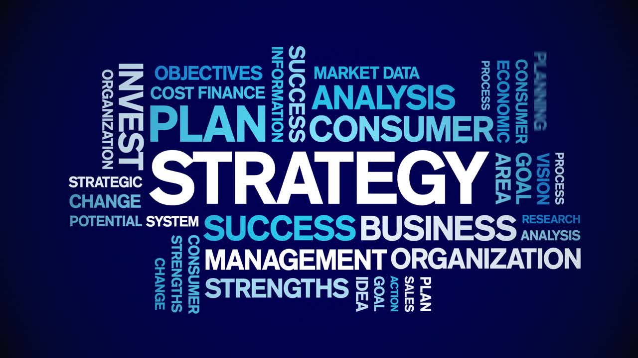 전략, 애니메이션, 워드 클라우드, 디자인, 애니메이션, 타이포그래피, 키네틱, 원활한 루프