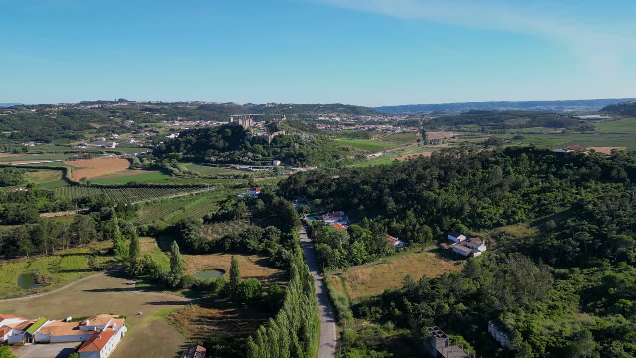 Nature aerial landscape Alentejo region of Portugal, drone over forest