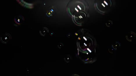 floating soap bubbles with iridescent colors