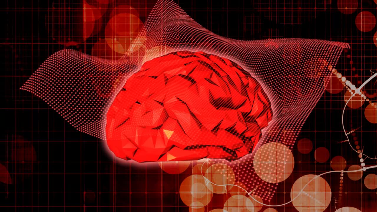 디지털 뇌와 미래 과학 기술 개념 루핑