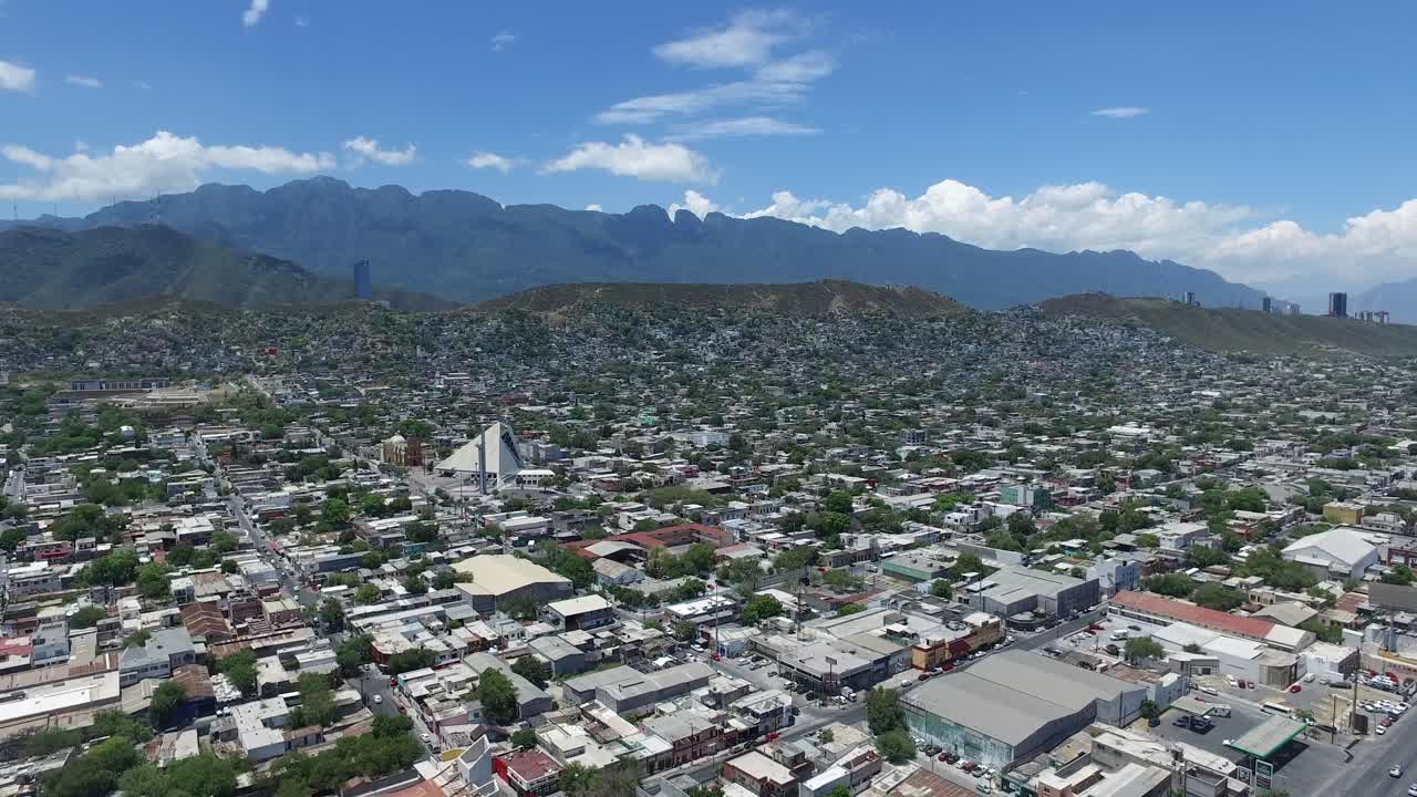 plano general aéreo de monterrey, nuevo león, méxico