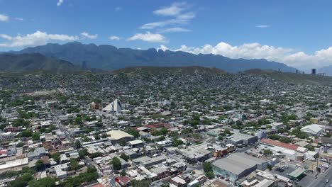 aerial wide shot of monterrey, nuevo leon, mexico