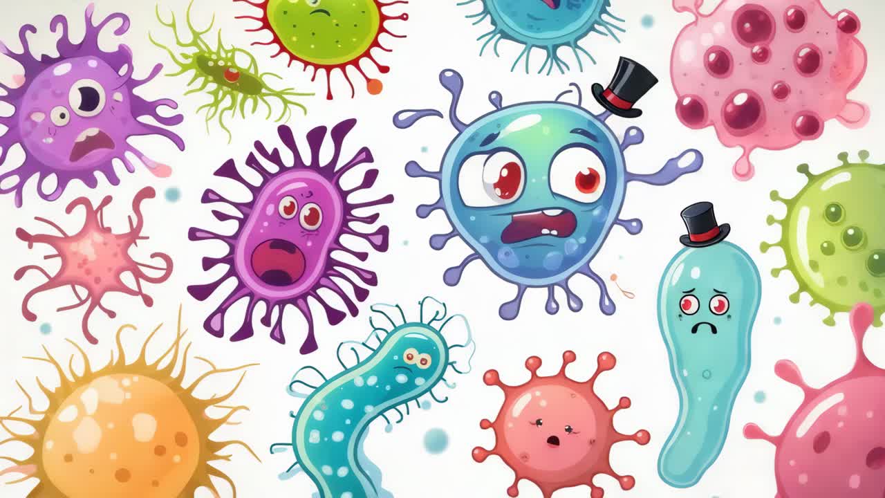 Batteri e virus a cartone animato