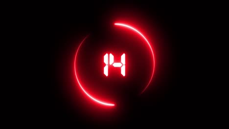 digital numbers in red neon light countdown