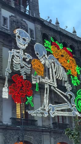 dia de muertos calaveras light display