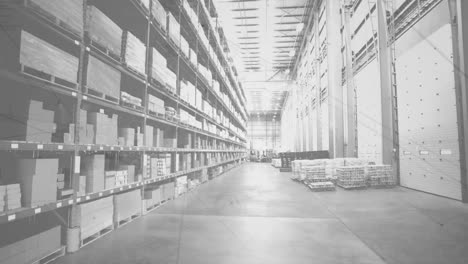 Animation-of-network-of-connections-over-shelves-in-warehouse