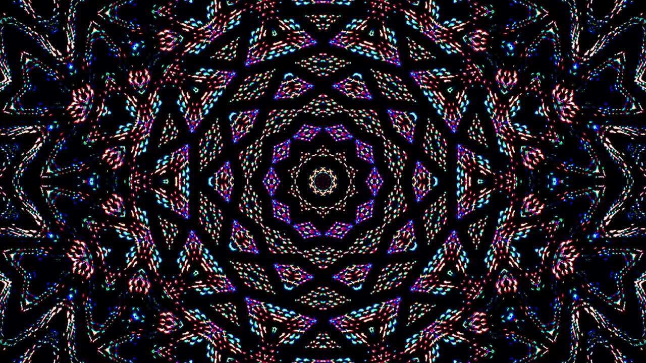 líneas abstractas luz colorida brillante forma redonda en el centro, fondo negro