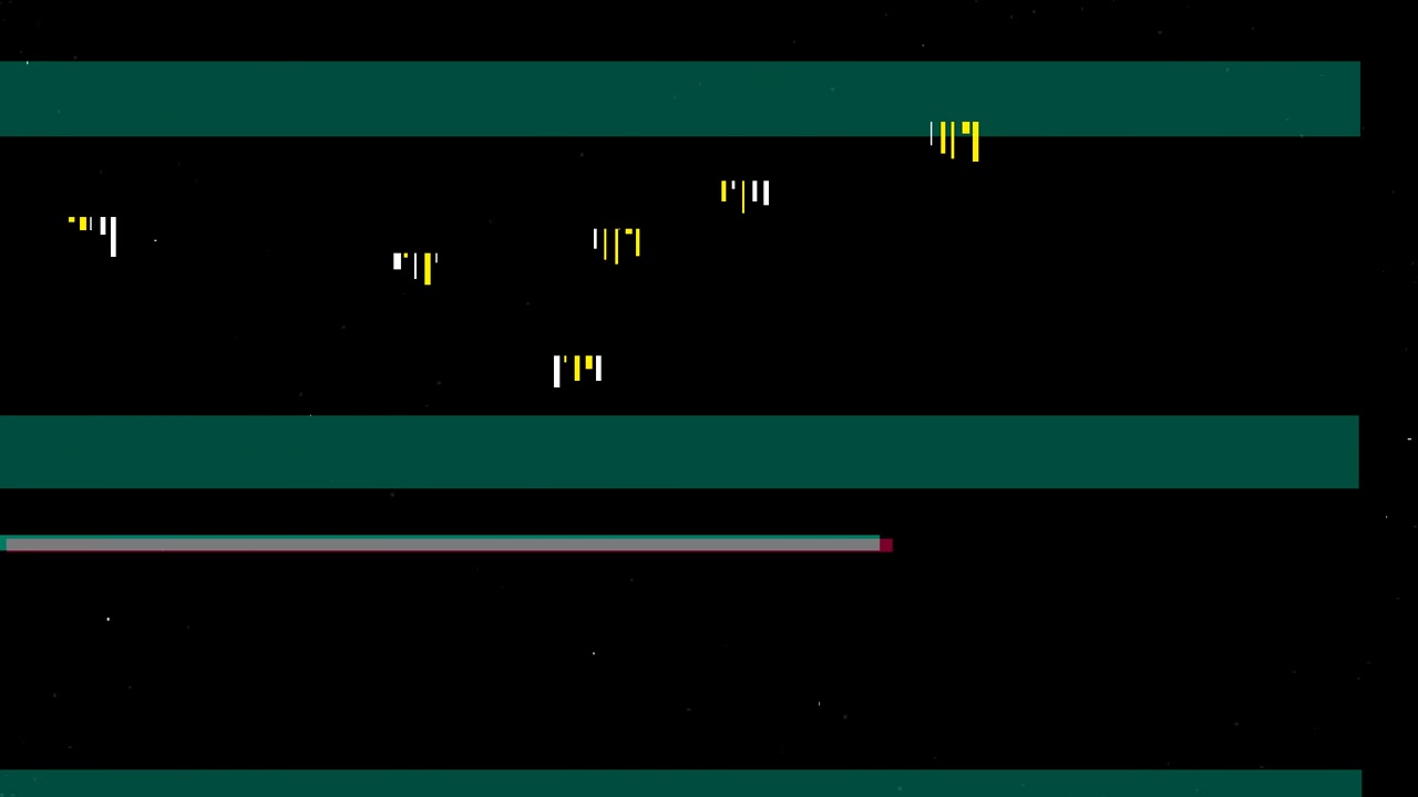 Digital Glitch Effect with Abstract Data Bars on Black Background