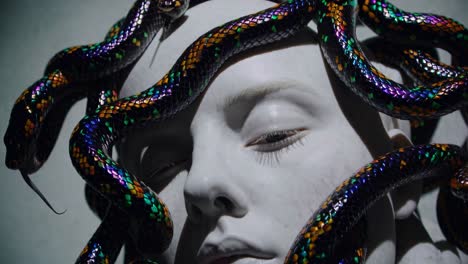 detalle de la escultura de la medusa