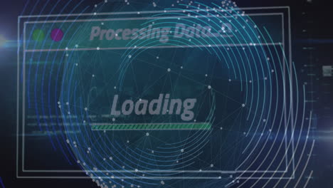 animación de la red de conexiones y procesamiento de datos en todo el mundo