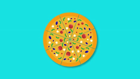 seamless pizza spice illustration isolated on blue background. 3d pizza illustration.