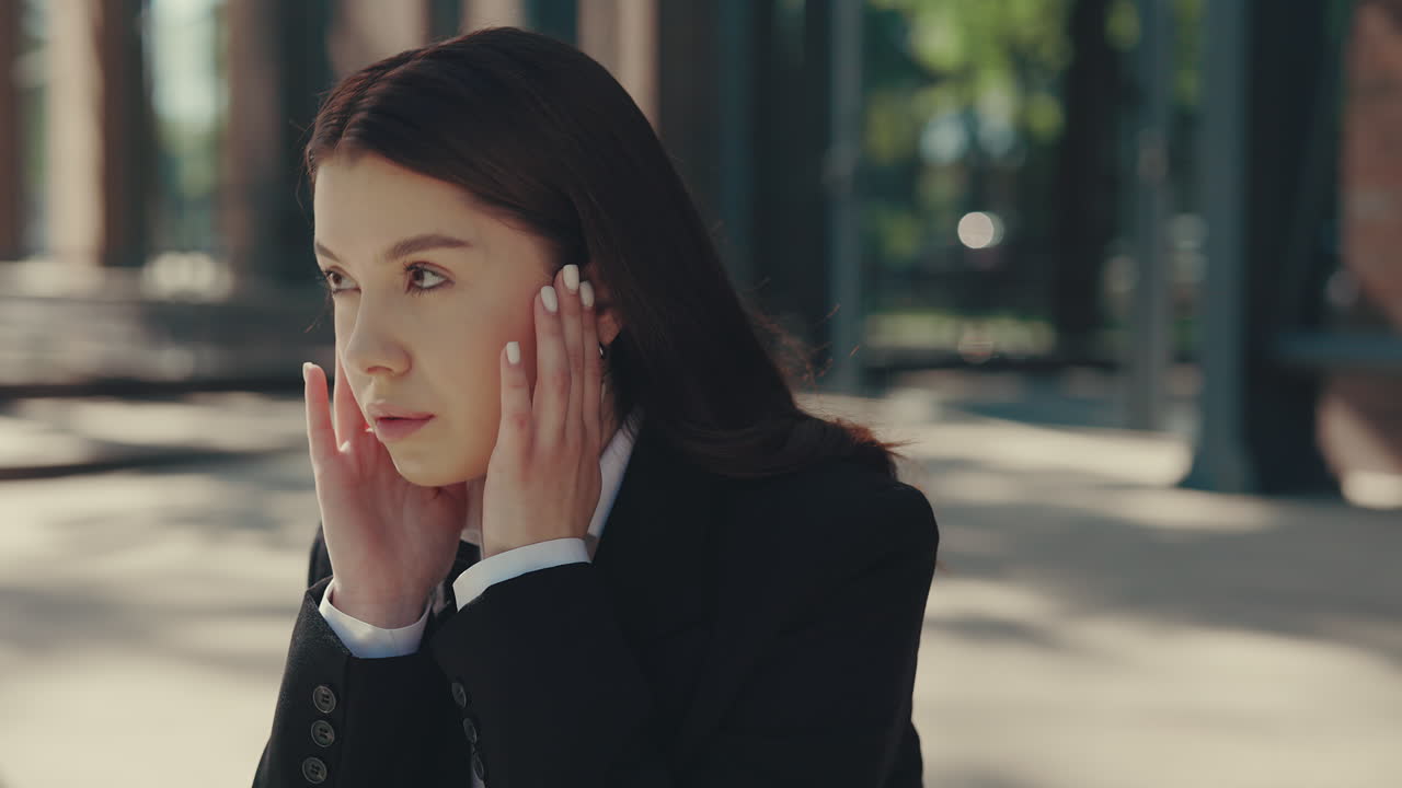 야외에서 사업가