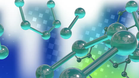animación de micro 3d de moléculas en fondo azul