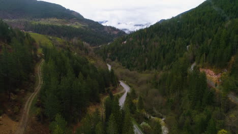 Flying-through-the-valleys-of-Nemuna-National-Park,-Kosovo