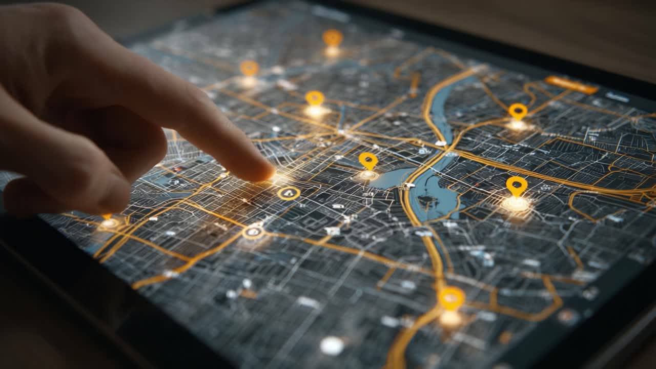 Exploring Digital Maps: User Interaction on a Tablet with Interactive Location Markers for Navigation and Geospatial Analysis