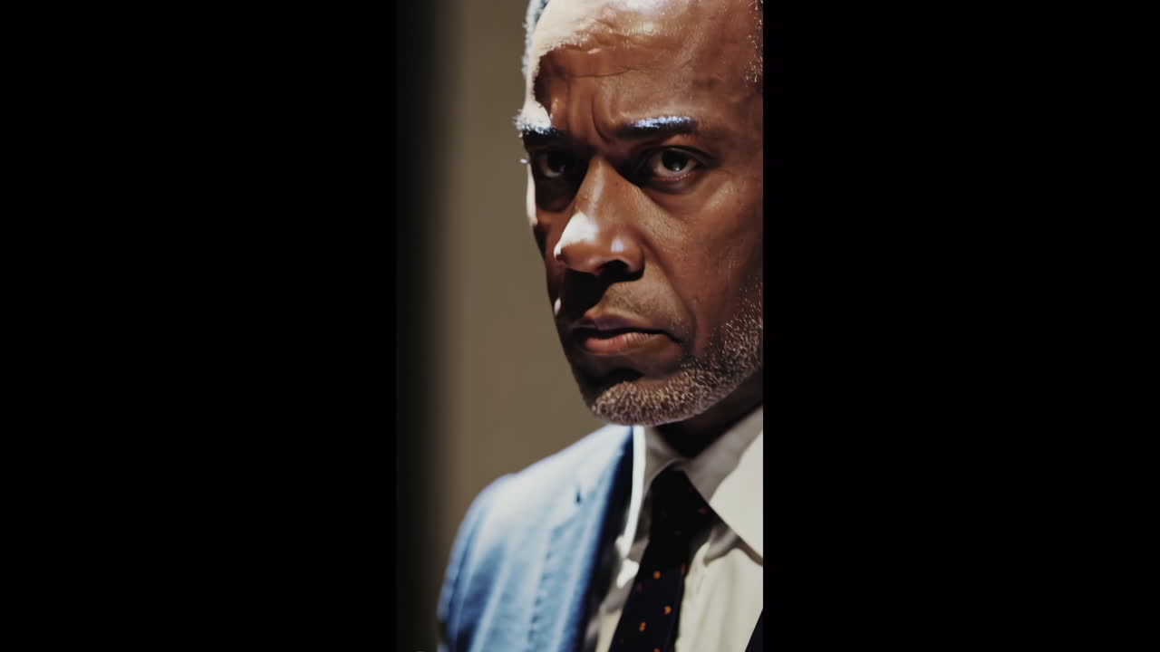 retrato en primer plano de un hombre serio