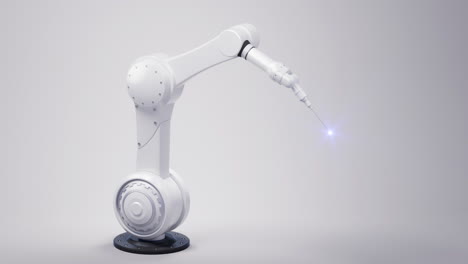 loop animation of mechanical arm with white background, 3d rendering.