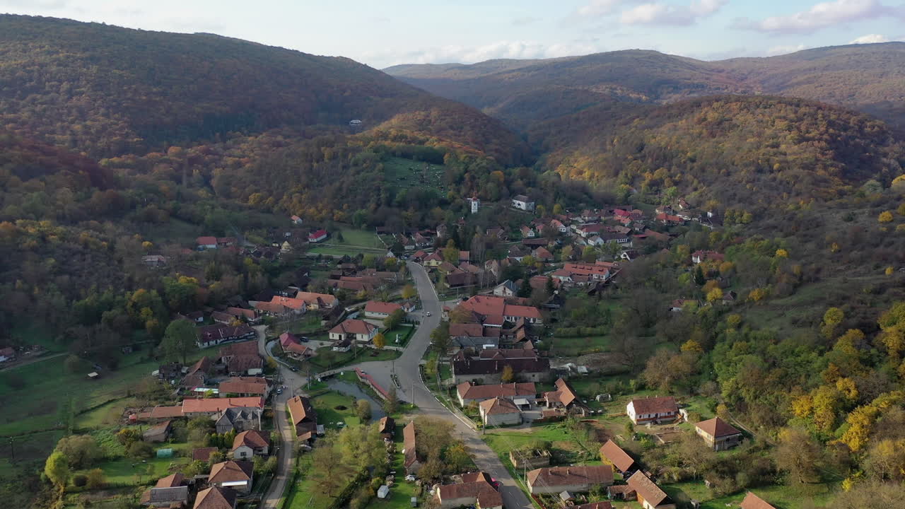 Aerial view village in  Hungary Jósvaf?