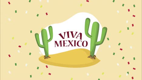 viva méxico letras y cactus