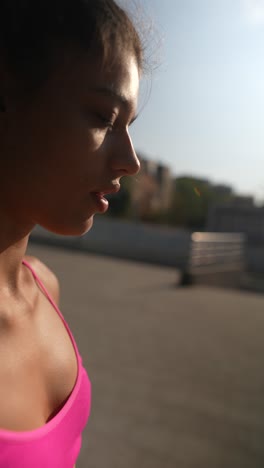 woman exercising outdoors