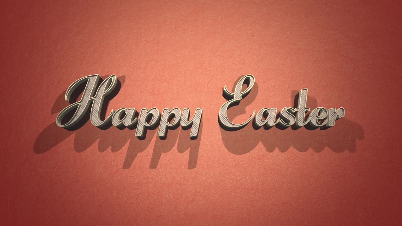 Testo ombreggiato augura Buona Pasqua su sfondo arancione chiaro