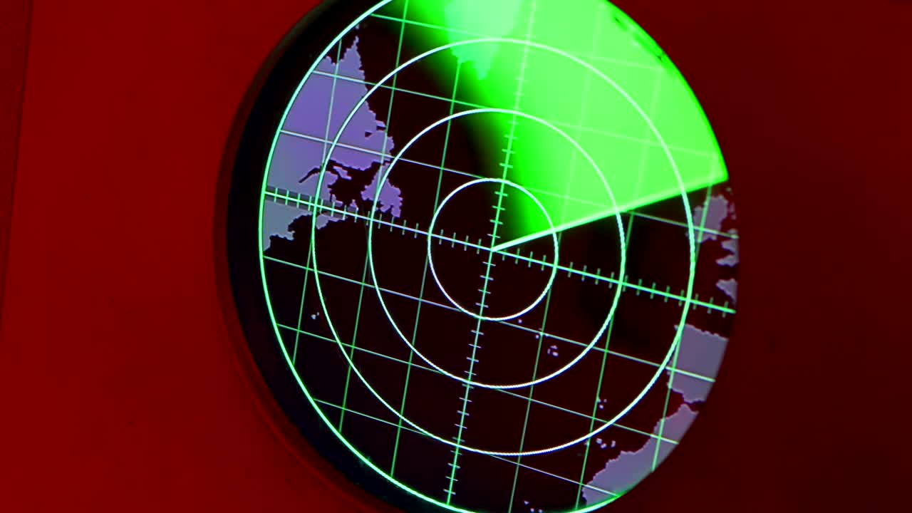 pantalla de sonar para submarino y barco en 4k cámara lenta 60 fps