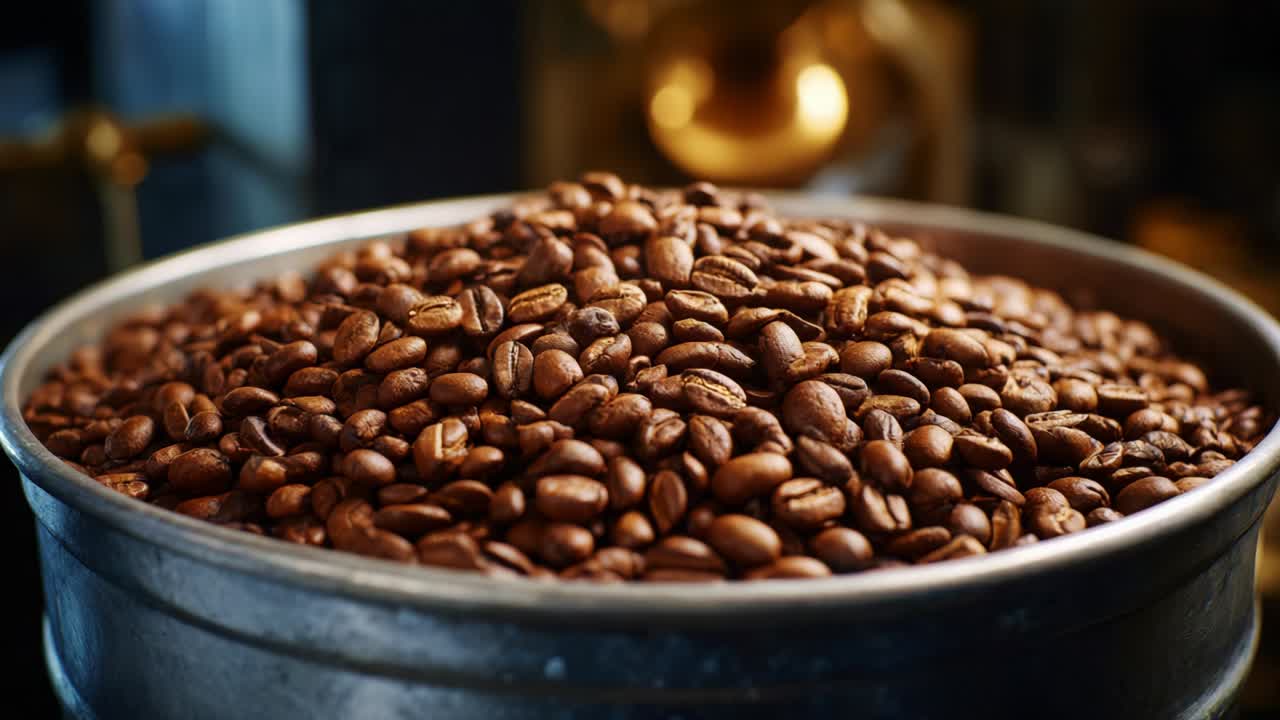 一堆烤的咖啡豆