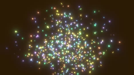 glowing multicolored confetti explosion animation. festive concept. 4k