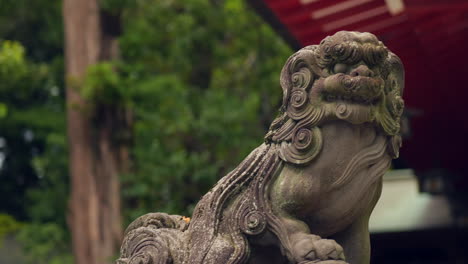 japanese komainu lion-dog shinto shrine guardian statue