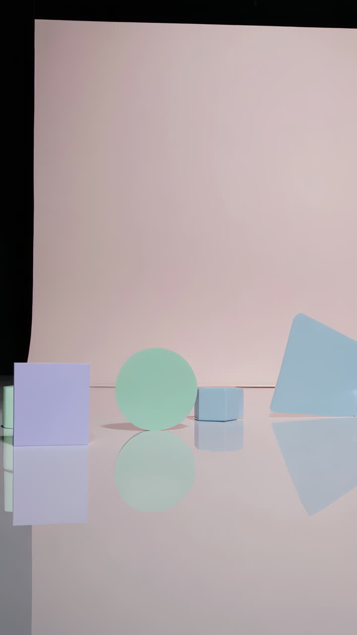 Abstract Pastel Geometric Shapes on a Light Background