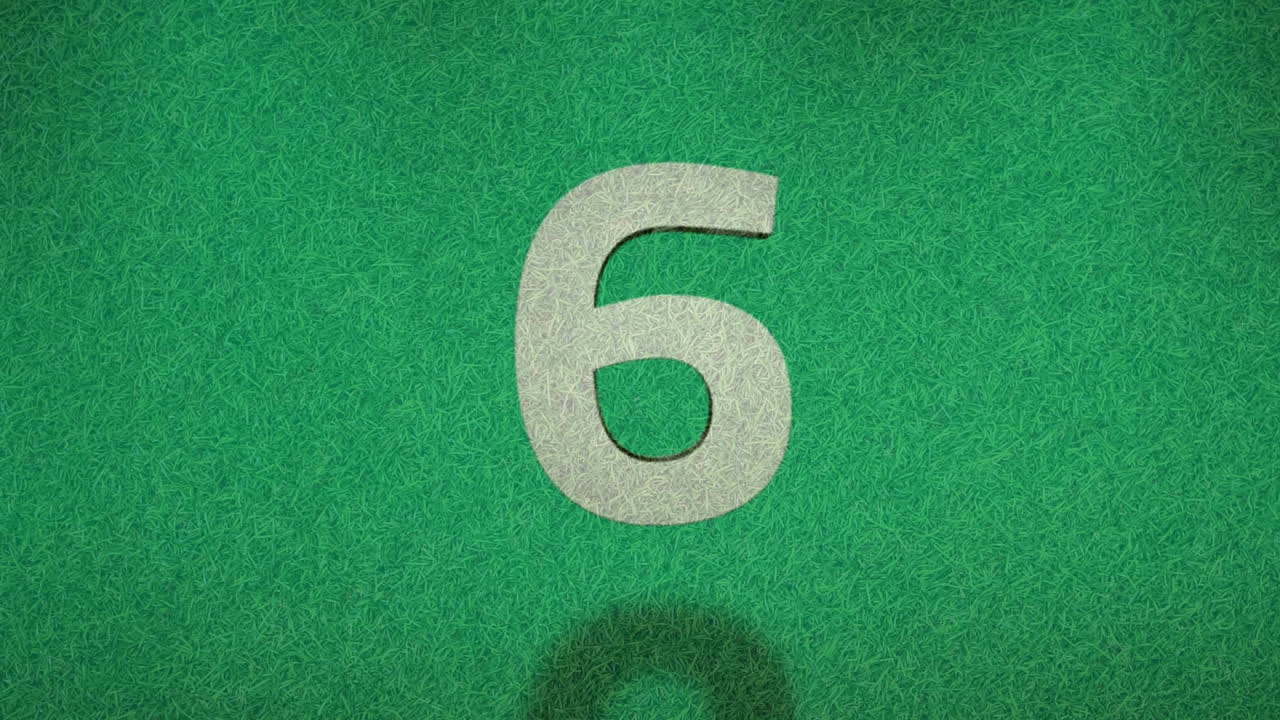 Countdown against green background 4k