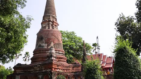 panoramic view of historic ayutthaya temple ruins