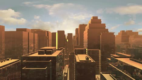 el bucle del horizonte de la ciudad dorada 3d