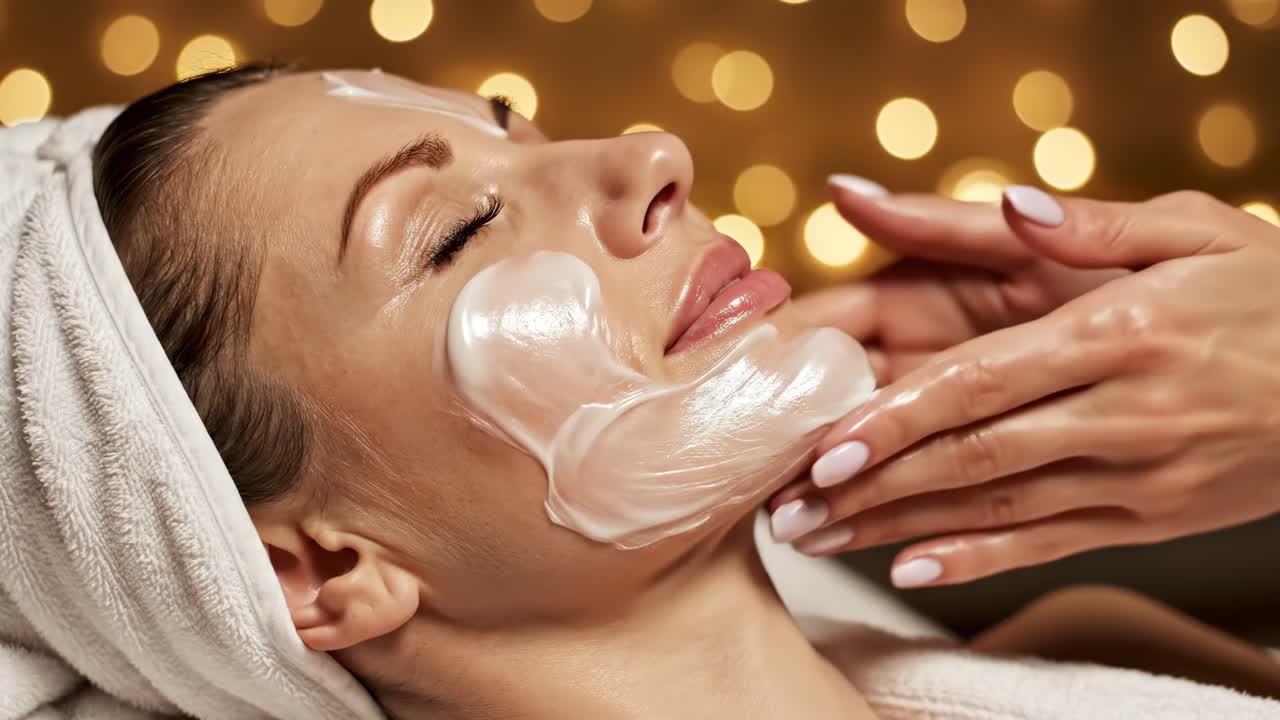mujer recibiendo un tratamiento facial en un spa
