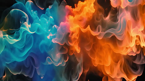 colorful smoke plumes on a black background