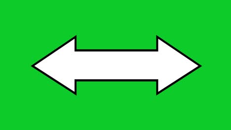 animación de bucle de una flecha blanca con contornos negros que apuntan en ambas direcciones (derecha e izquierda)