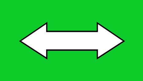 loop animation of a white arrow with black outlines pointing in both directions (right and left)