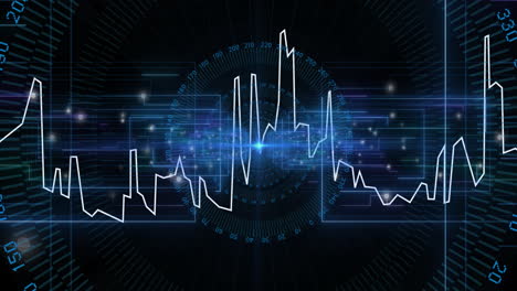 Animación-Del-Procesamiento-De-Datos-Con-Conexiones-Sobre-Fondo-Negro