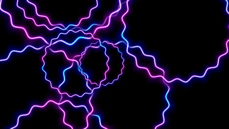 glowing neon abstract blue purple wavy circles video animation