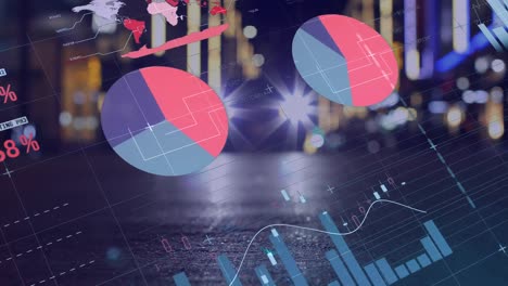 Animation-Der-Statistischen-Datenverarbeitung-Gegen-Den-Nächtlichen-Stadtverkehr