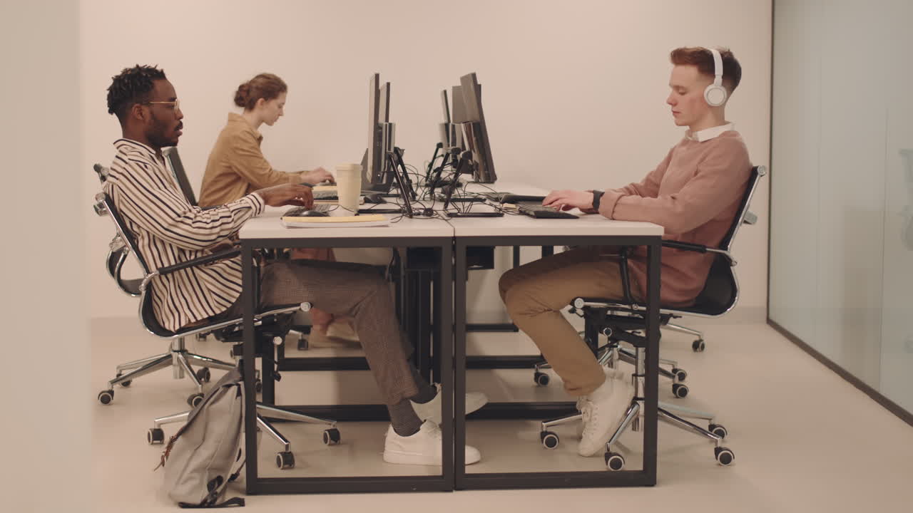 IT Students Working on Computers in Classroom
