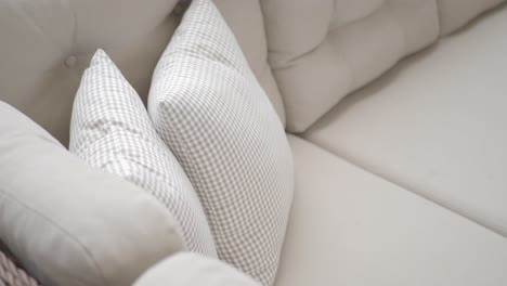 close-up of cushions on a couch