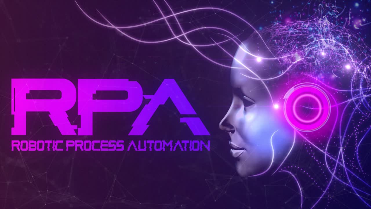 Beautiful animated motion design concept of a high tech computer simulated virtual persona representing the concept of Robotic Process Automation