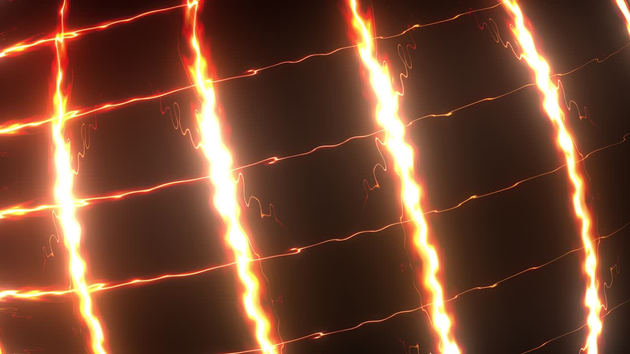 황금 스파킹 전기 라인 패턴 텍스처의 루프 애니메이션으로 추상적인 배경 4k 3d 원활한 루프 기술 전기 배경 디지털 렌더링 반이는 빛 에너지 파동 루프 효과