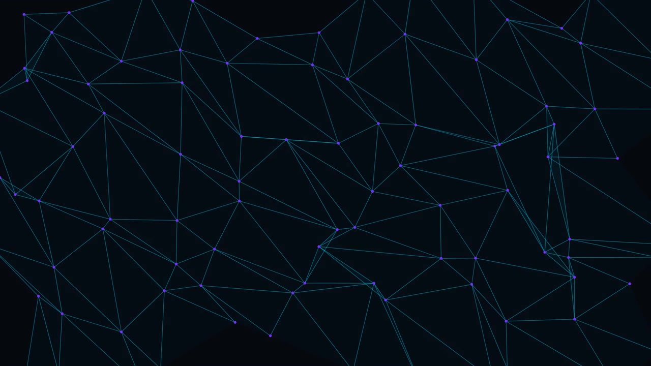 Abstract Digital Network Connection with Moving Nodes and Lines